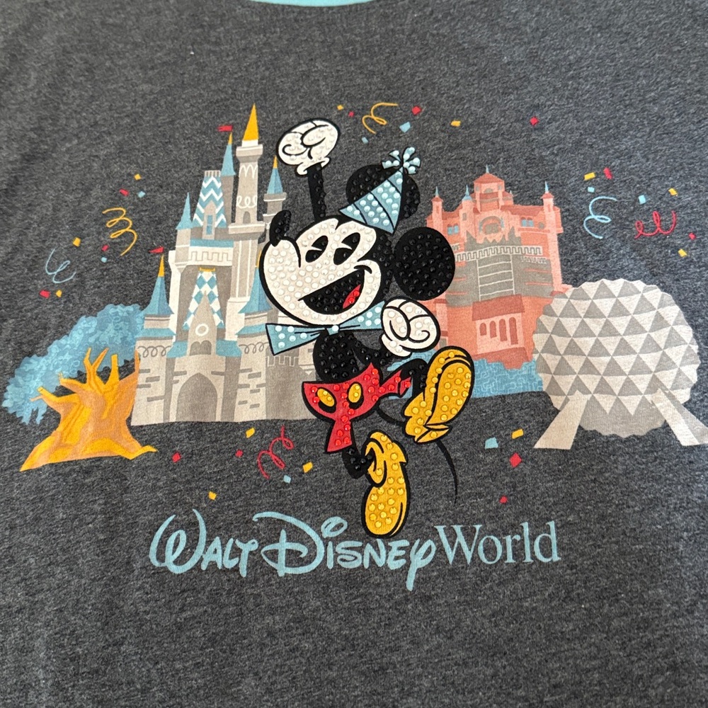 Exclusive Disney Parks All Cotton Bedazzled Mickey T (2x)